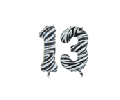 Folieballon 13 jaar zebra 86cm