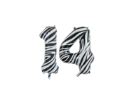 Folieballon 14 jaar zebra 86cm Folieballon 14 jaar zebra 86cm