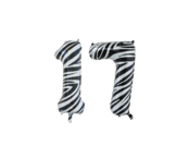 Folieballon 17 jaar zebra 86cm
