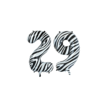 Folieballon 29 jaar zebra 86cm