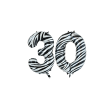 Folieballon 30 jaar zebra 86cm