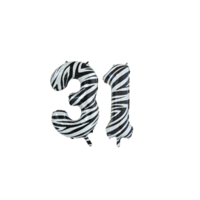 Folieballon 31 jaar zebra 86cm