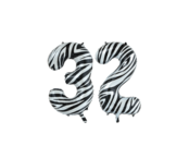 Folieballon 32 jaar zebra 86cm