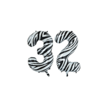 Folieballon 32 jaar zebra 86cm