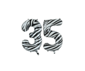 Folieballon 35 jaar zebra 86cm