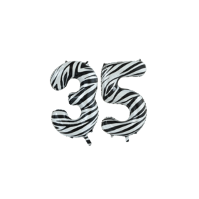 Folieballon 35 jaar zebra 86cm