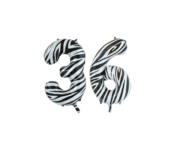 Folieballon 36 jaar zebra 86cm Folieballon 36 jaar zebra 86cm