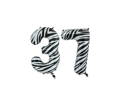 Folieballon 37 jaar zebra 86cm Folieballon 37 jaar zebra 86cm