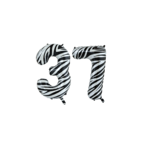 Folieballon 37 jaar zebra 86cm