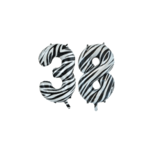 Folieballon 38 jaar zebra 86cm