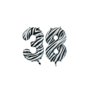 Folieballon 38 jaar zebra 86cm
