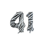 Folieballon 41 jaar zebra 86cm