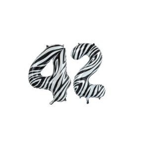 Folieballon 42 jaar zebra 86cm