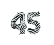 Folieballon 45 jaar zebra 86cm Folieballon 45 jaar zebra 86cm