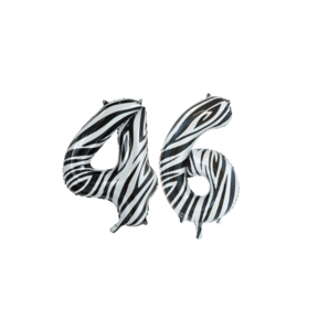 Folieballon 46 jaar zebra 86cm
