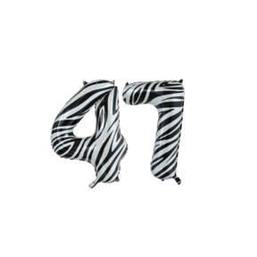 Folieballon 47 jaar zebra 86cm
