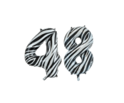 Folieballon 48 jaar zebra 86cm Folieballon 48 jaar zebra 86cm
