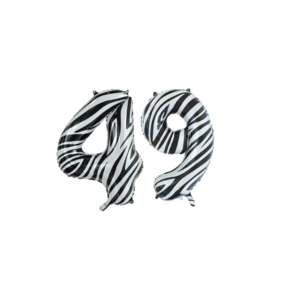Folieballon 49 jaar zebra 86cm