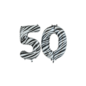 Folieballon 50 jaar zebra 86cm