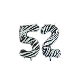 Folieballon 52 jaar zebra 86cm