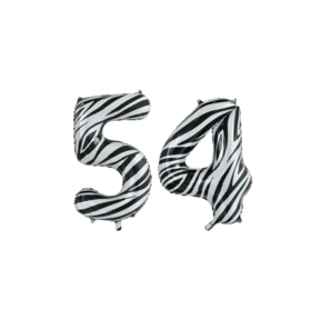 Folieballon 54 jaar zebra 86cm