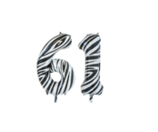 Folieballon 61 jaar zebra 86cm