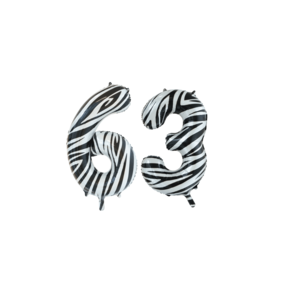 Folieballon 63 jaar zebra 86cm