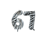 Folieballon 67 jaar zebra 86cm Folieballon 67 jaar zebra 86cm
