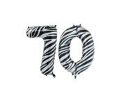 Folieballon 70 jaar zebra 86cm