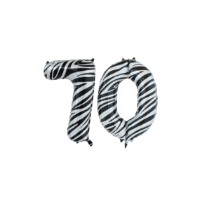Folieballon 70 jaar zebra 86cm