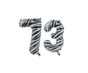 Folieballon 73 jaar zebra 86cm