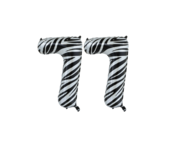 Folieballon 77 jaar zebra 86cm Folieballon 77 jaar zebra 86cm