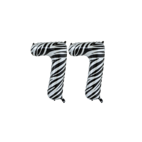 Folieballon 77 jaar zebra 86cm