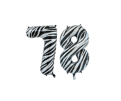 Folieballon 78 jaar zebra 86cm
