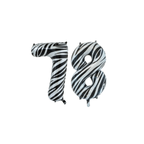 Folieballon 78 jaar zebra 86cm