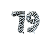 Folieballon 79 jaar zebra 86cm