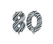 Folieballon 80 jaar zebra 86cm