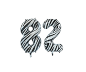 Folieballon 82 jaar zebra 86cm