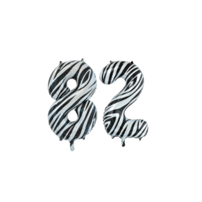 Folieballon 82 jaar zebra 86cm