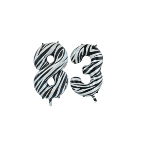 Folieballon 83 jaar zebra 86cm