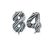 Folieballon 84 jaar zebra 86cm