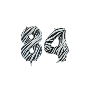 Folieballon 84 jaar zebra 86cm