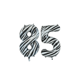 Folieballon 85 jaar zebra 86cm