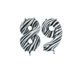 Folieballon 89 jaar zebra 86cm