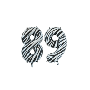 Folieballon 89 jaar zebra 86cm