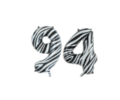 Folieballon 94 jaar zebra 86cm