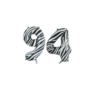 Folieballon 94 jaar zebra 86cm
