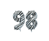 Folieballon 98 jaar zebra 86cm