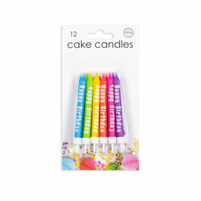 Taart kaarsjes met de tekst Happy Birthday