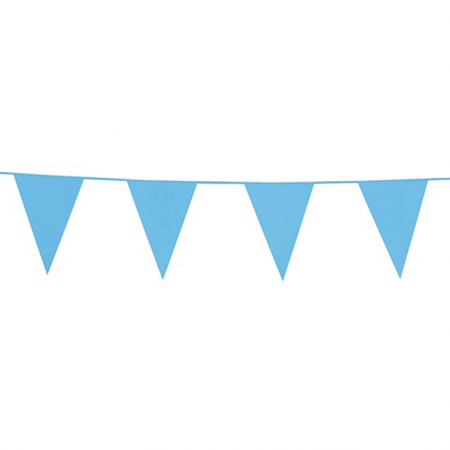 Vlaggenlijn 10 meter Baby blauw
